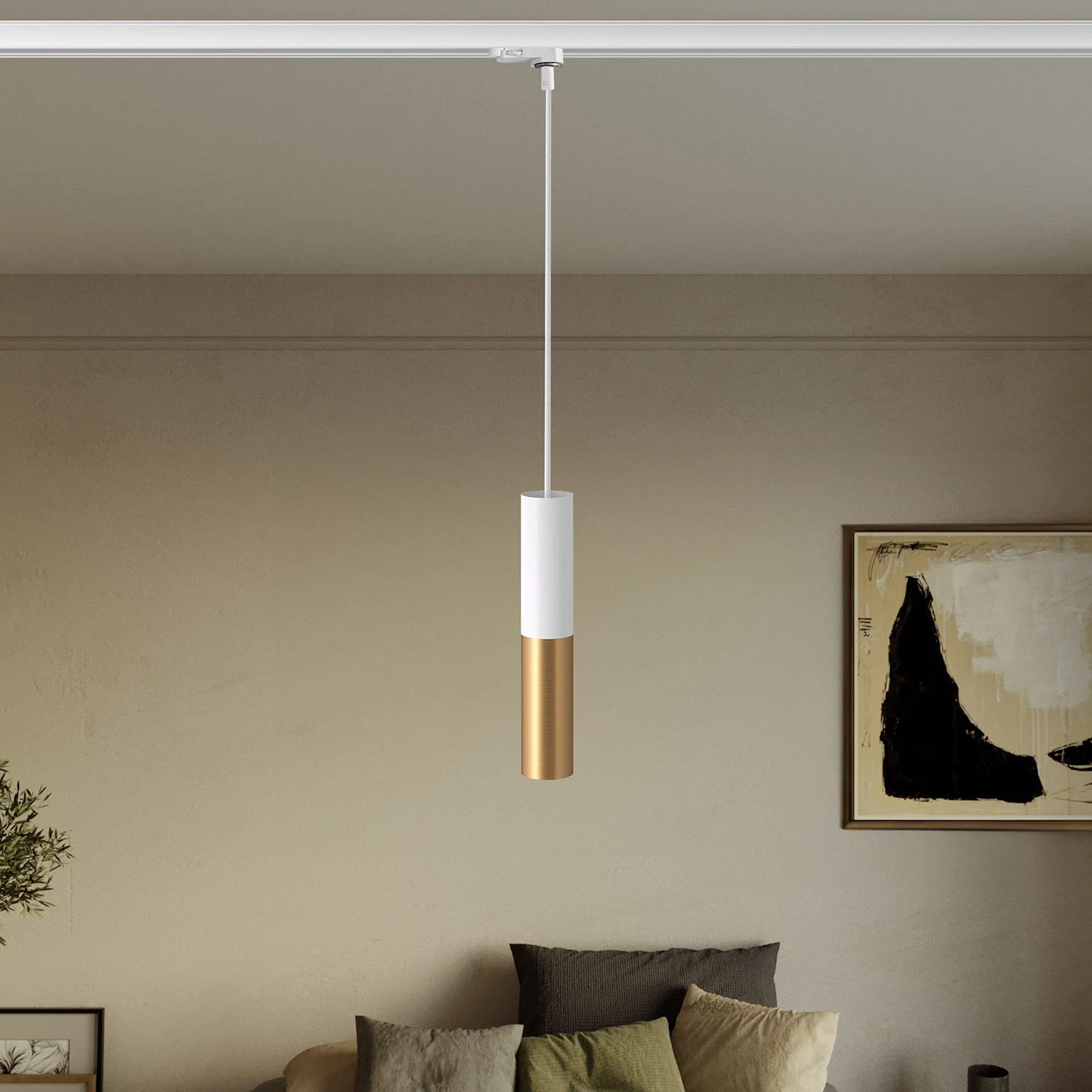Suspensión sobre carril con pantalla metálica Tub-E14