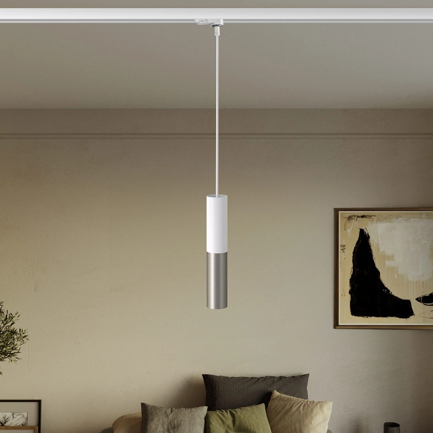 Suspensión sobre carril con pantalla metálica Tub-E14