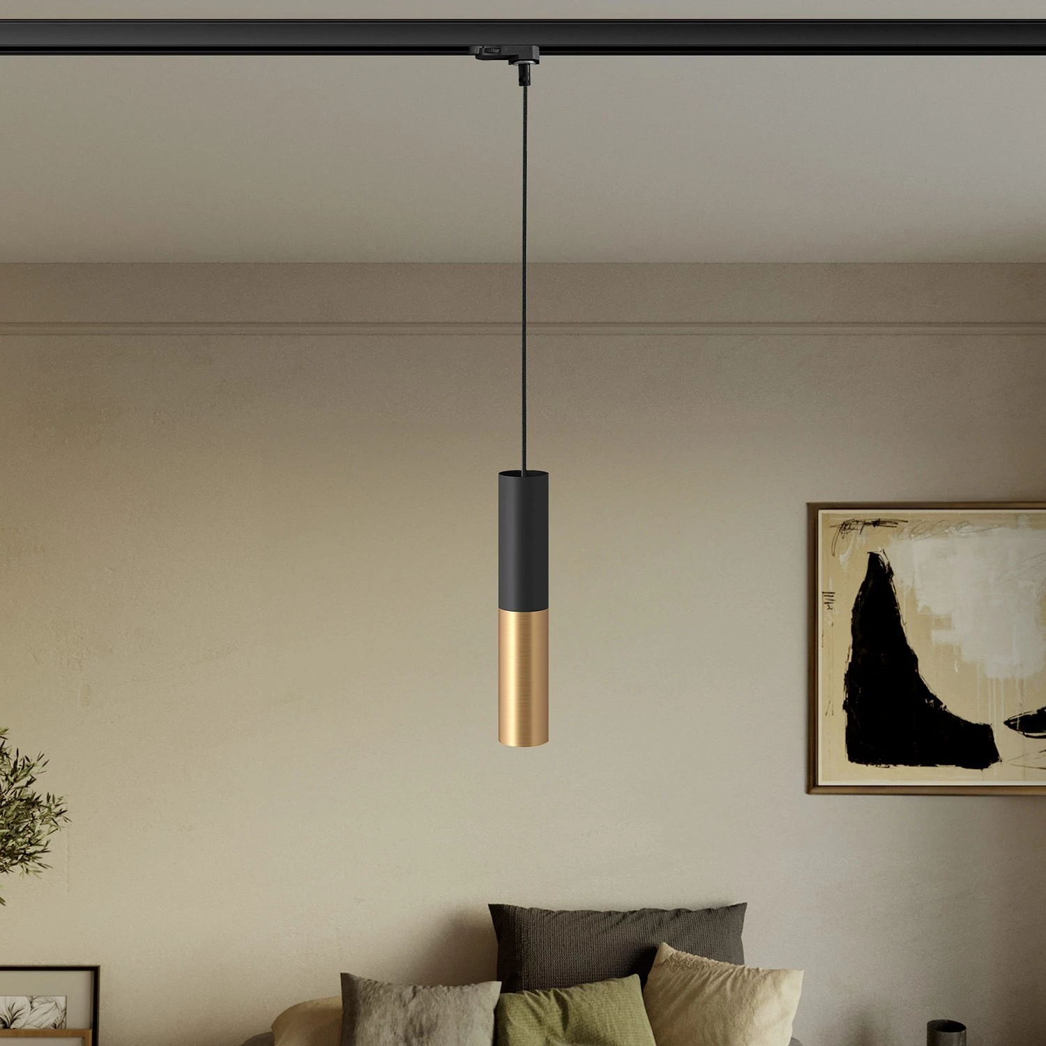 Suspensión sobre carril con pantalla metálica Tub-E14