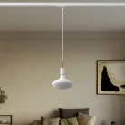 Lámpara metálica para carril con sujetacables de 7 cm.