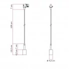 Lámpara metálica para carril con sujetacables de 7 cm.
