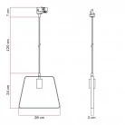 Lámpara con pantalla de metal geométrica para carril