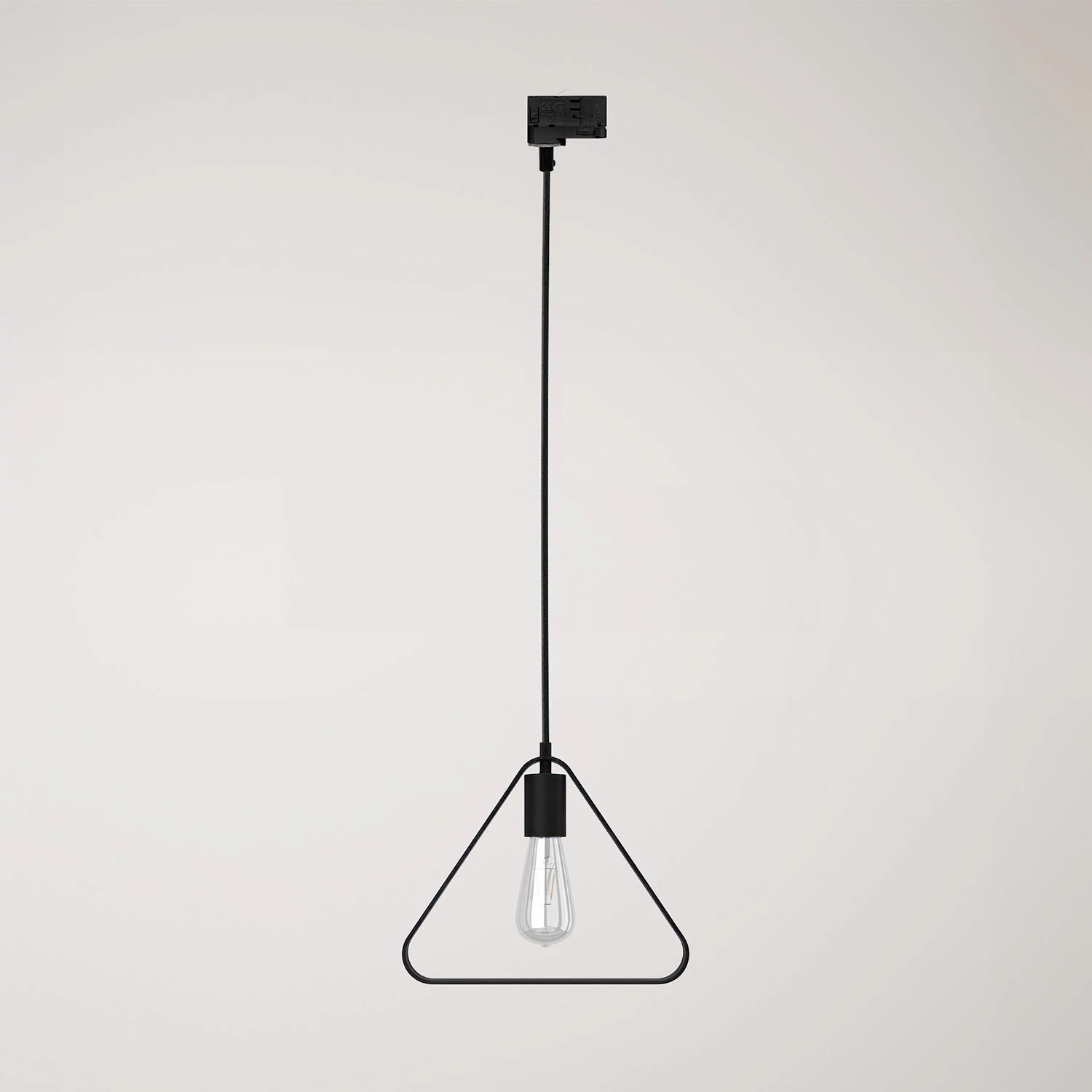 Lámpara moderna con pantalla triangular para carril