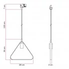 Lámpara moderna con pantalla triangular para carril
