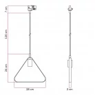 Lámpara moderna con pantalla triangular para carril