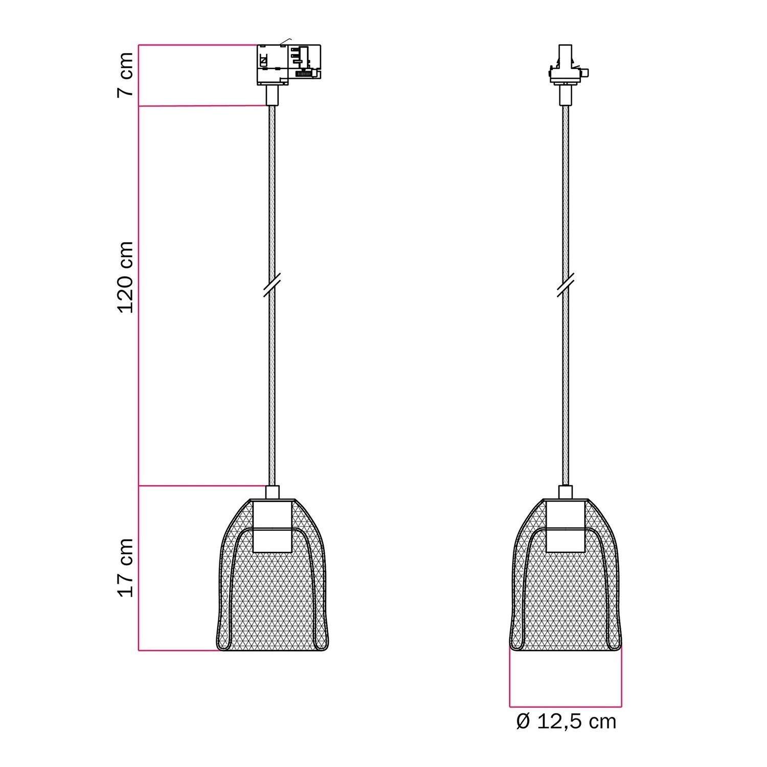 Lámpara ndustrial con pantalla de metal Ghostbell para carril