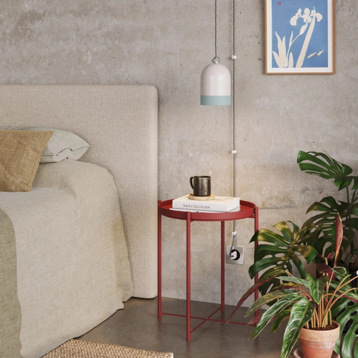 Pantalla Mini Campana, en cerámica bicolor - Made in Italy