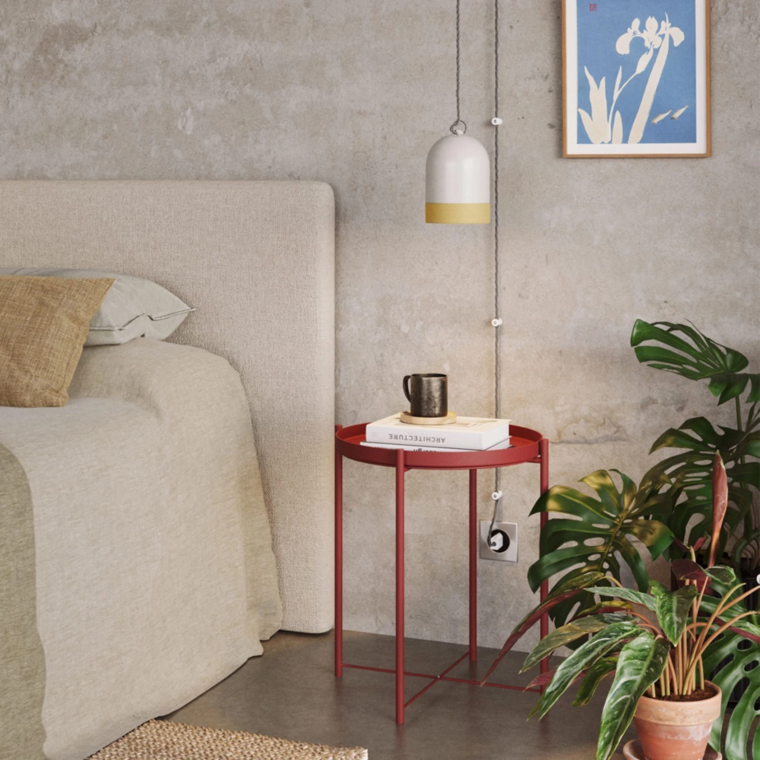 Pantalla Mini Campana, en cerámica bicolor - Made in Italy