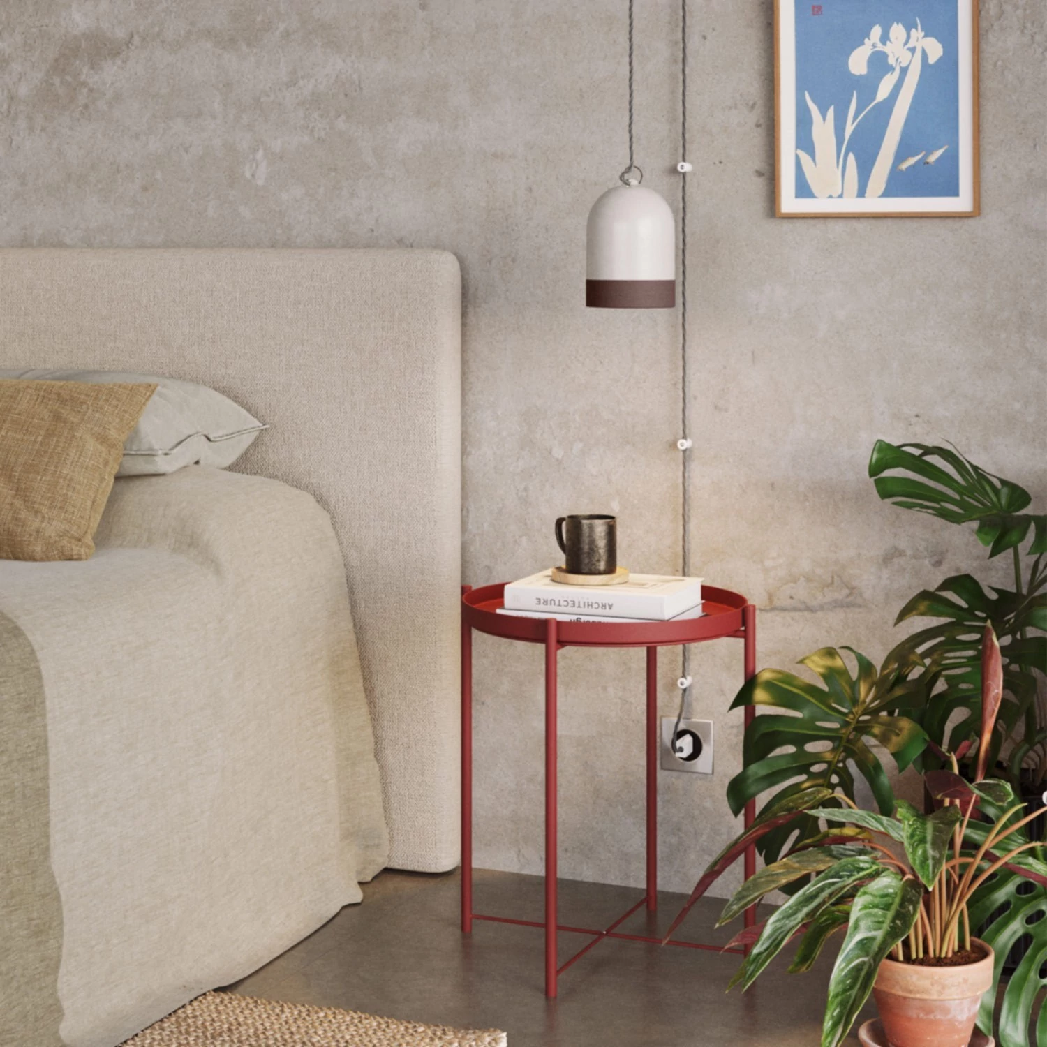 Pantalla Mini Campana, en cerámica bicolor - Made in Italy