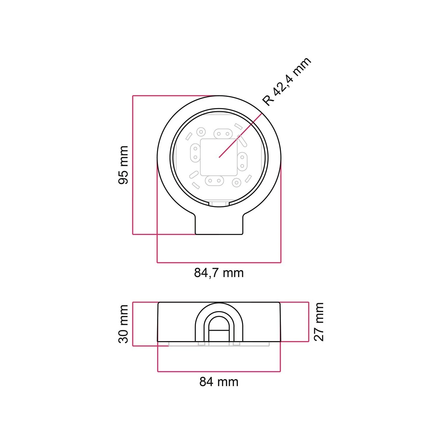 Base de porcelana para toma de corriente - de 1 a 4 salidas
