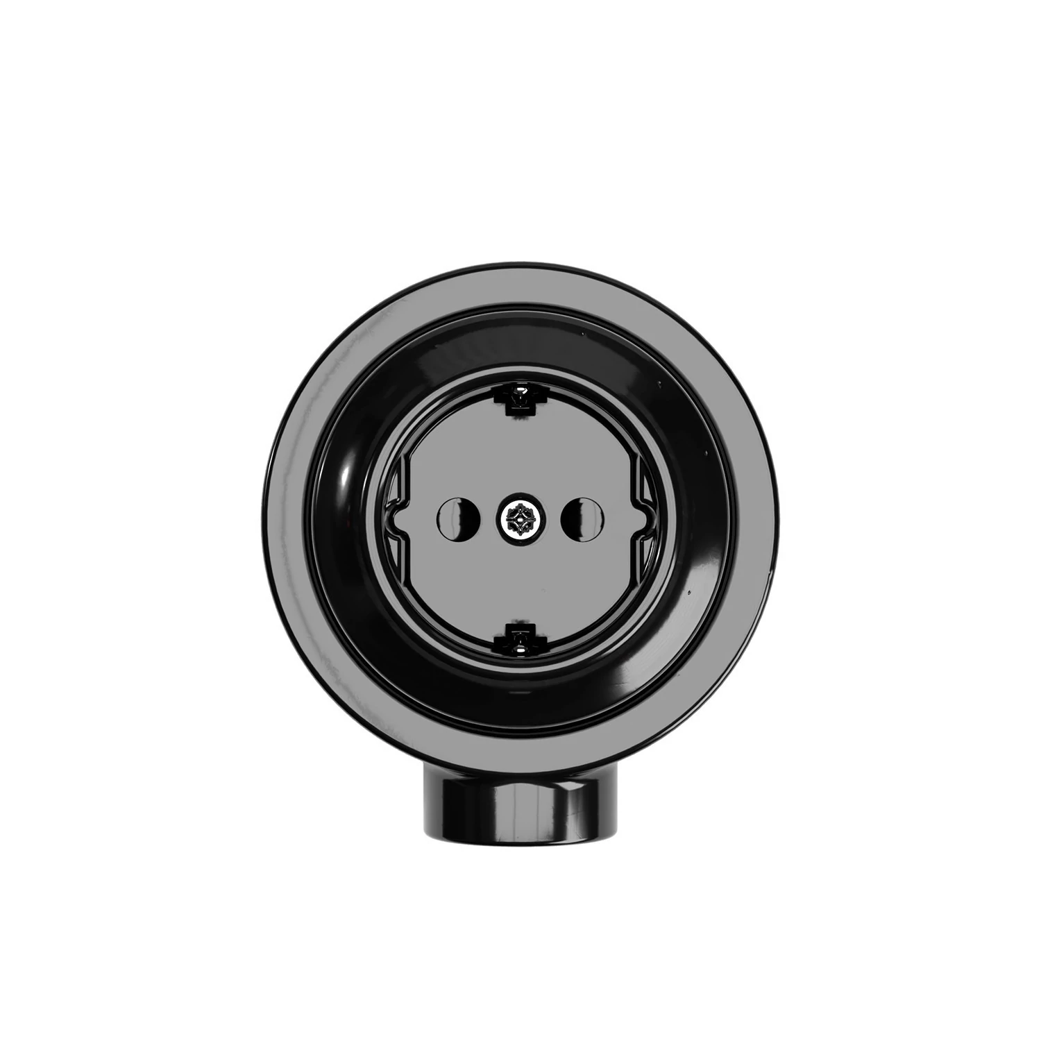Toma Schuko de porcelana con base para canaleta de cables