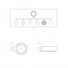 Toma Schuko de porcelana con base para canaleta de cables