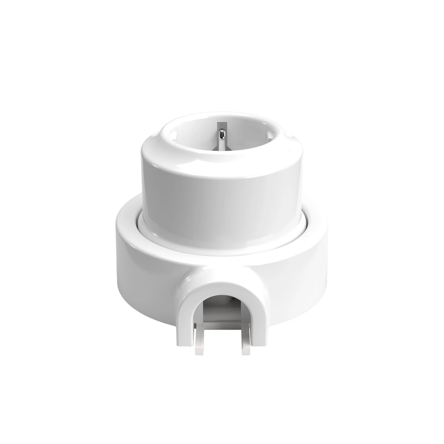 Toma Schuko de porcelana con base para canaleta de cables