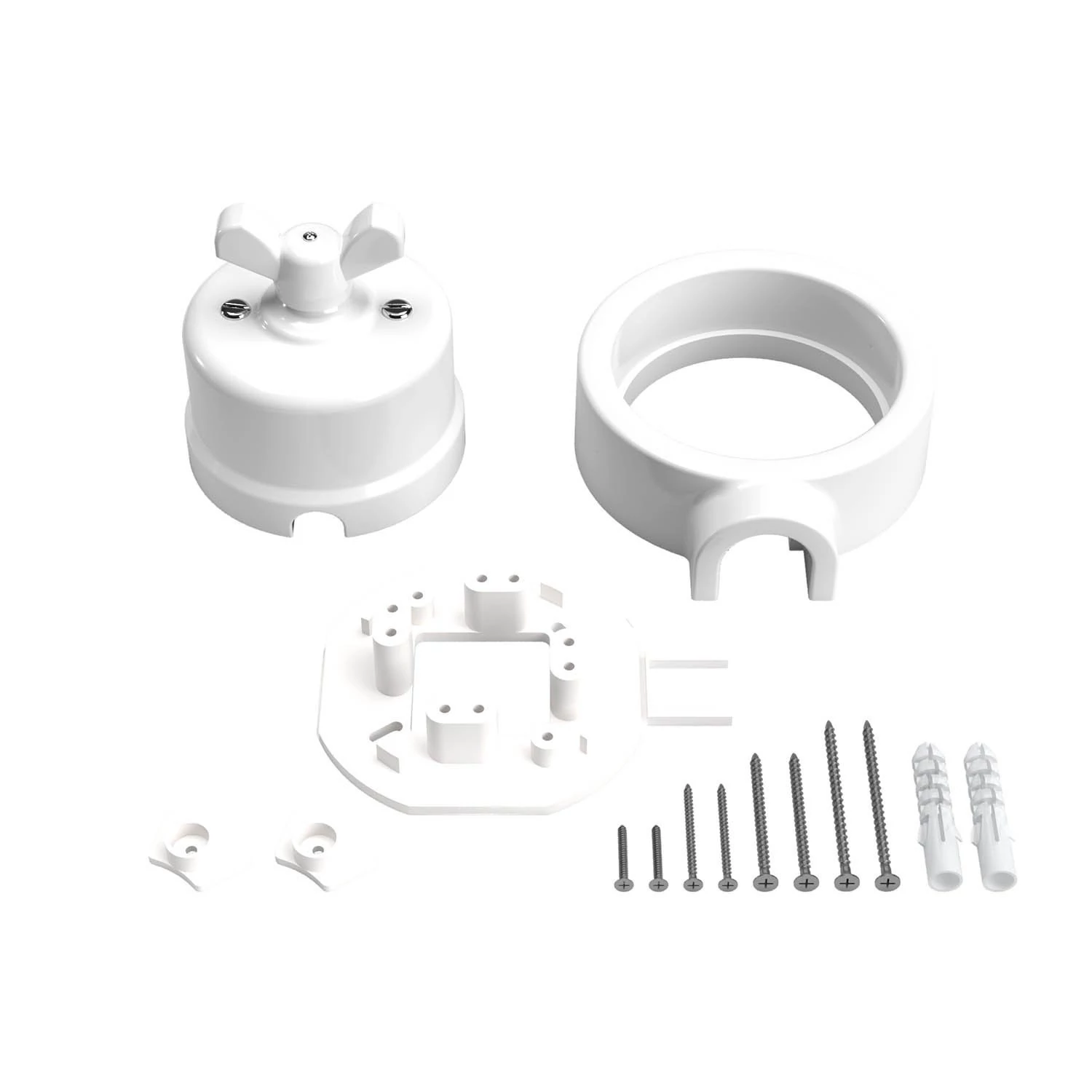 Interruptor de porcelana con base para pasacables