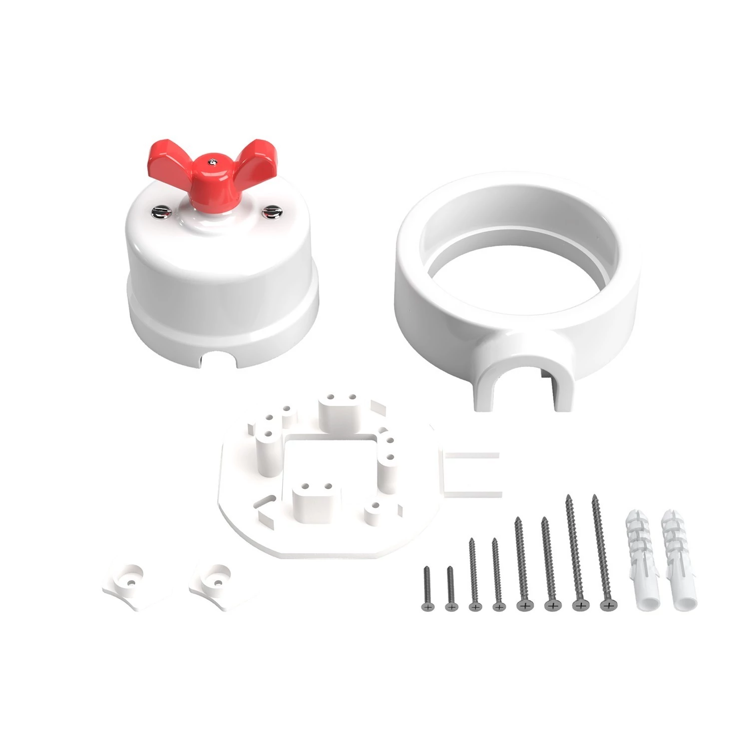 Interruptor de porcelana con base para pasacables