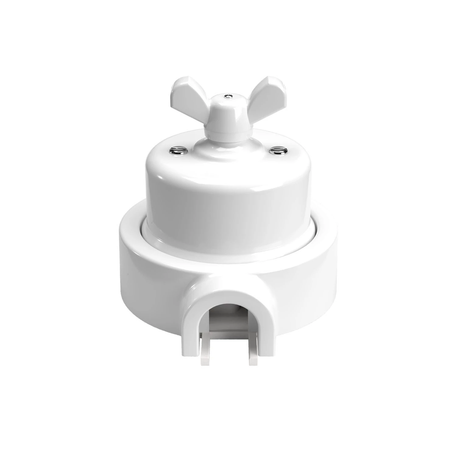 Interruptor de porcelana con base para pasacables