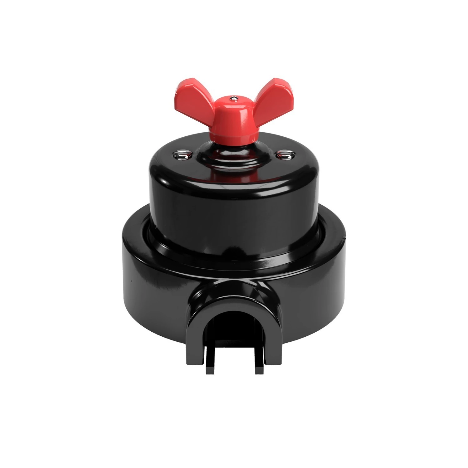 Interruptor de porcelana con base para pasacables