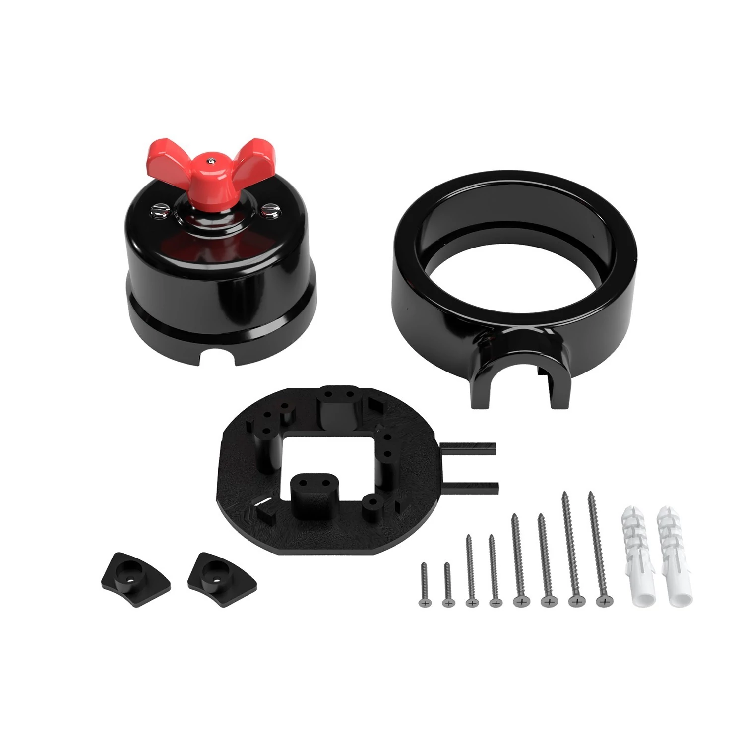Interruptor de porcelana con base para pasacables