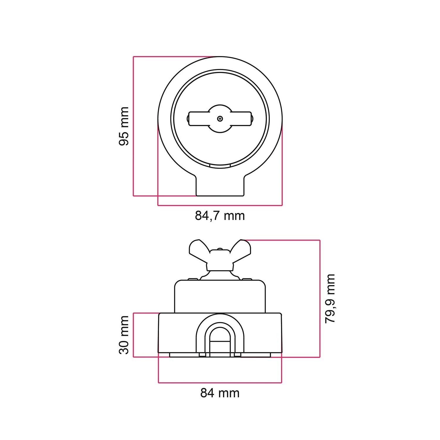 Interruptor de porcelana con base para pasacables