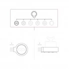 Interruptor de porcelana con base para pasacables