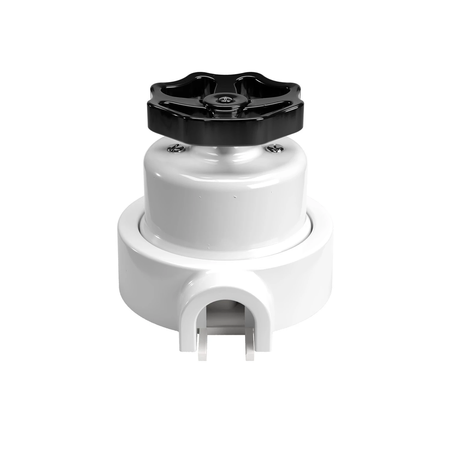 Interruptor de porcelana con base para pasacables