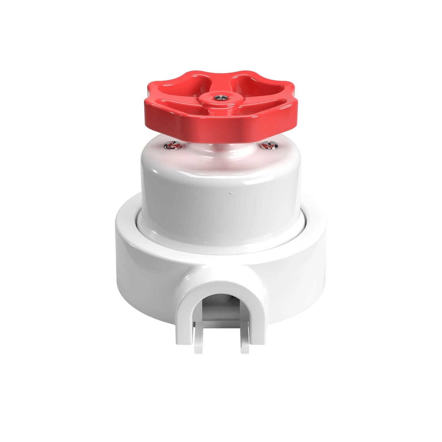 Interruptor de porcelana con base para pasacables