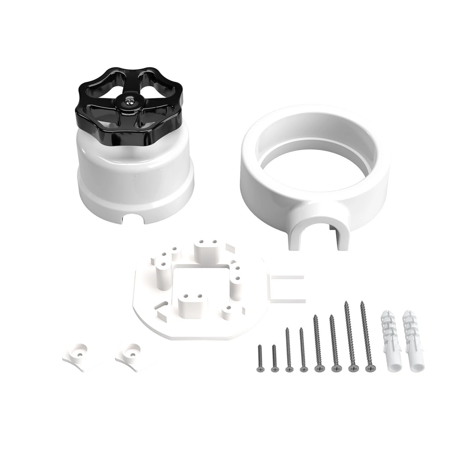 Interruptor de porcelana con base para pasacables