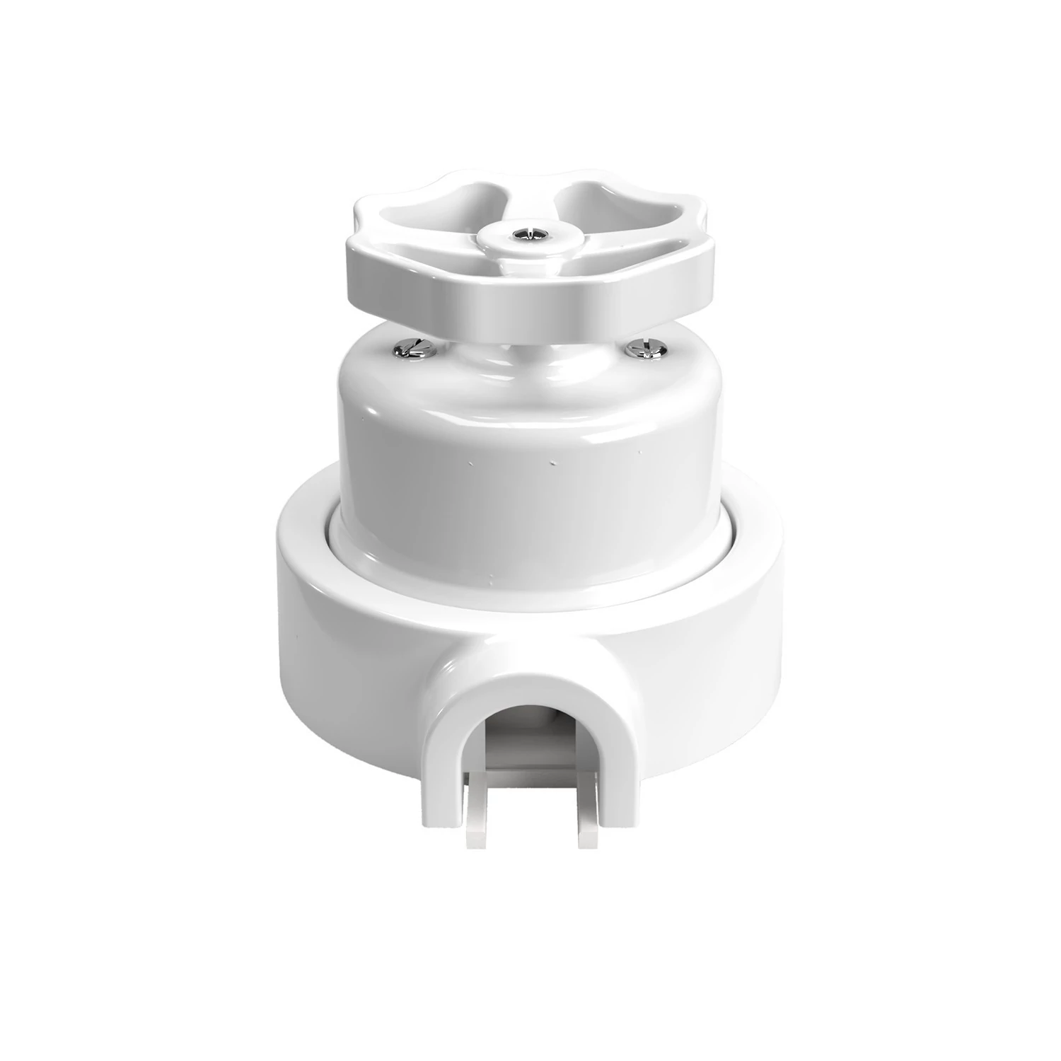 Interruptor de porcelana con base para pasacables