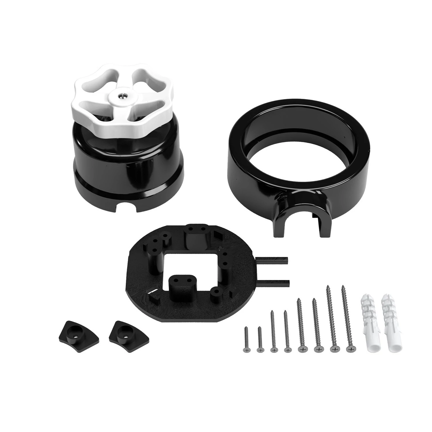 Interruptor de porcelana con base para pasacables