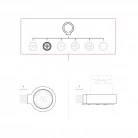 Interruptor de porcelana con base para pasacables