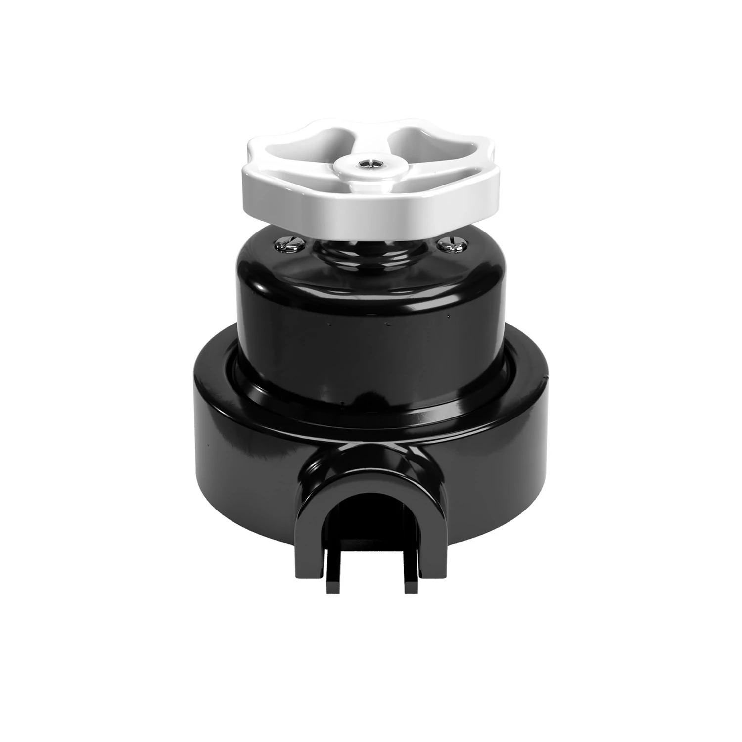 Interruptor de porcelana con base para pasacables