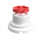 Interruptor de porcelana blanca con pomo y base.