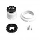 Interruptor de porcelana blanca con pomo y base.
