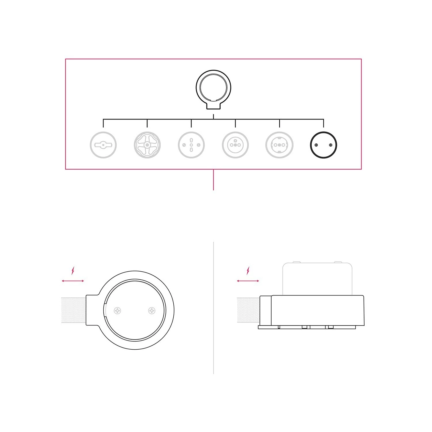 Caja de conexiones y kit de base para Creative-Tubes