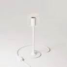 Lámpara de mesa MAG-Y con base redonda de metal y bombilla Ghost transparente