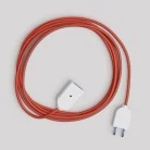Alargador eléctrico con cable textil rojo brillante 2P 10A