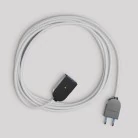 Alargador eléctrico con cable textil blanco brillante 2P 10A