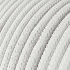 Alargador eléctrico con cable textil blanco brillante 2P 10A