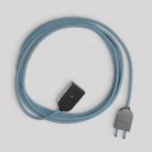 Alargador eléctrico con cable de algodón azul océano 2P 10A