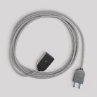 Alargador eléctrico con cable de lino gris 2P 10A