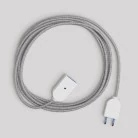 Alargador eléctrico con cable de lino gris 2P 10A