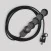 Multienchufe alemana con cable de tejido negro brillante y enchufe Schuko con anillo de confort