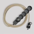 Multienchufe Schuko con cable de yute neutro y enchufe