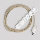 Multienchufe Schuko con cable de yute neutro y enchufe