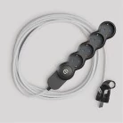 Multienchufe alemana con cable de tejido blanco brillante