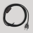 Cableado negro trenzado para lámpara, cable 1,80 m.