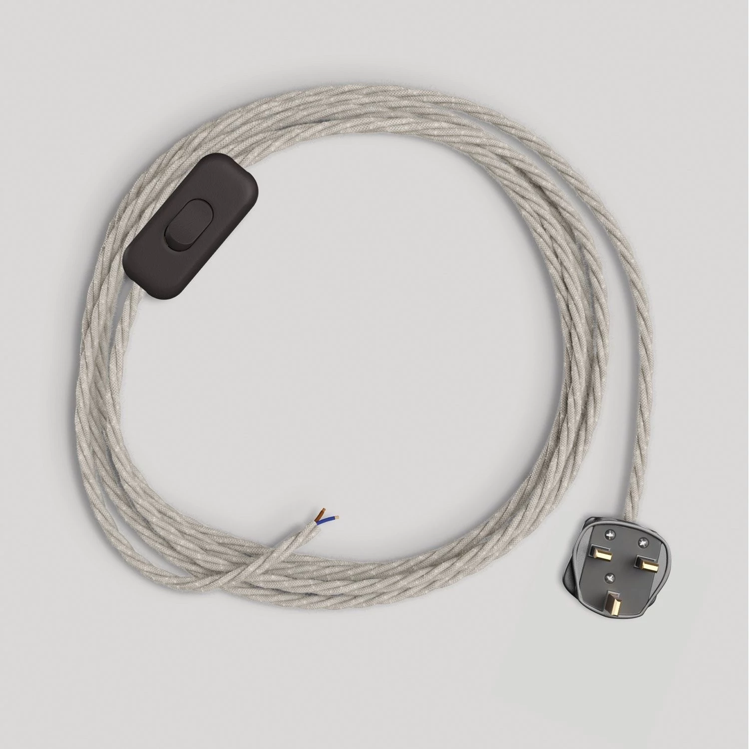 Cableado blanco trenzado para lámpara, cable 1,80 m.