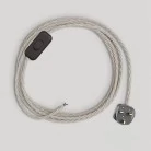 Cableado blanco trenzado para lámpara, cable 1,80 m.