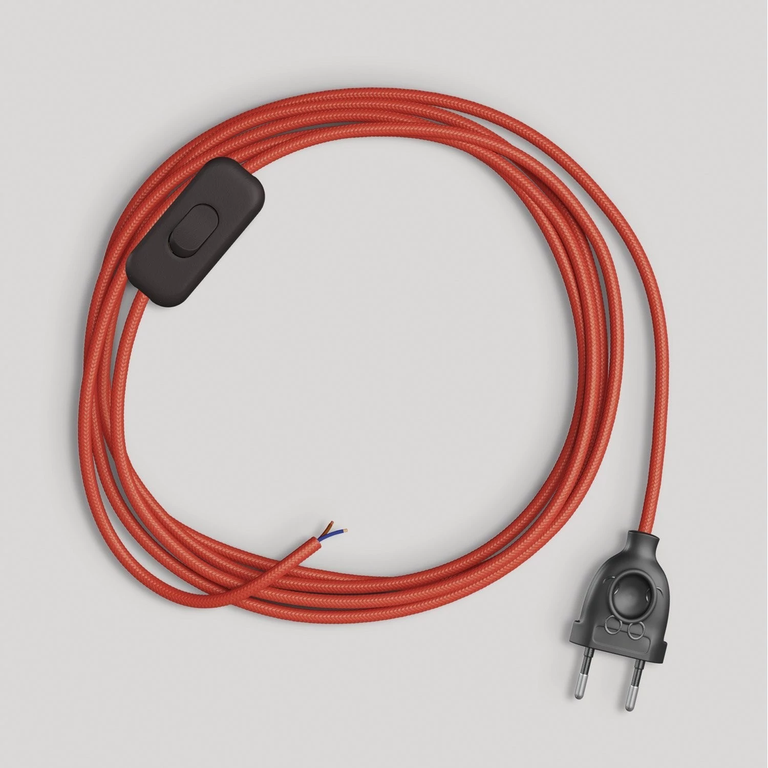 Cableado color rojo brillante para lámpara, cable 1,80 m.