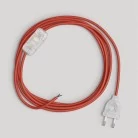 Cableado color rojo brillante para lámpara, cable 1,80 m.